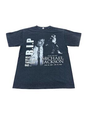 2009 Michael Jackson King of Pop Graphic T-Shirt Black
